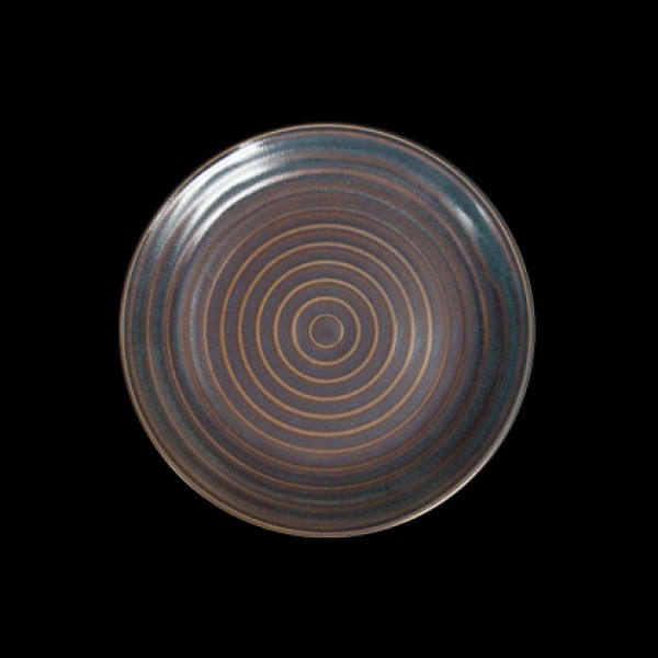 Тарелка мелкая без бортов  22.5 см, сине-коричневый «Corone Terra»